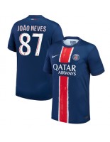 Moške Nogometnih dresov Paris Saint-Germain Joao Neves #87 Domači 2024-25 Kratki rokavi